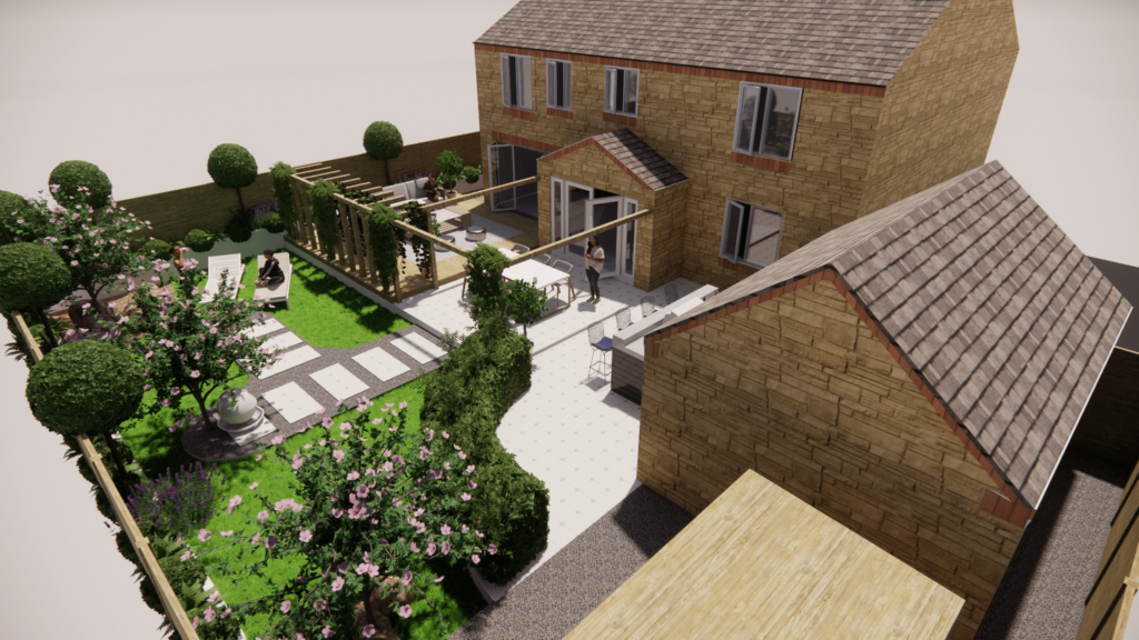 aerial photo of contemporary home